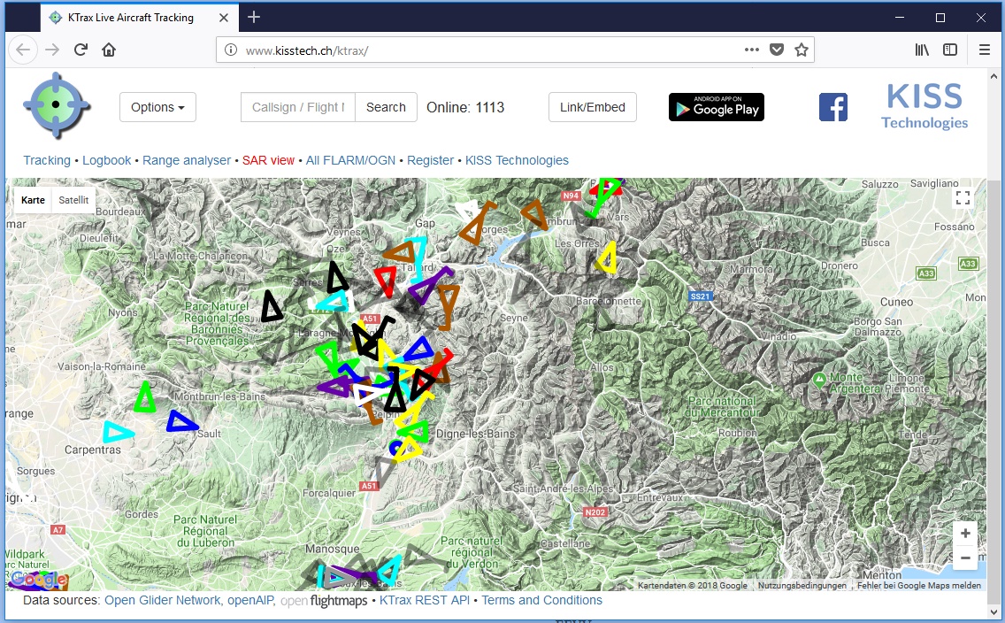 Suivez les planeurs en vol / Track the gliders in the air